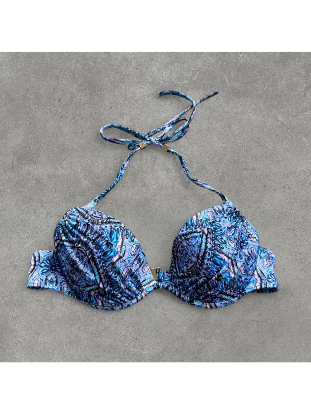 Victorias secret blue underwire bikini top